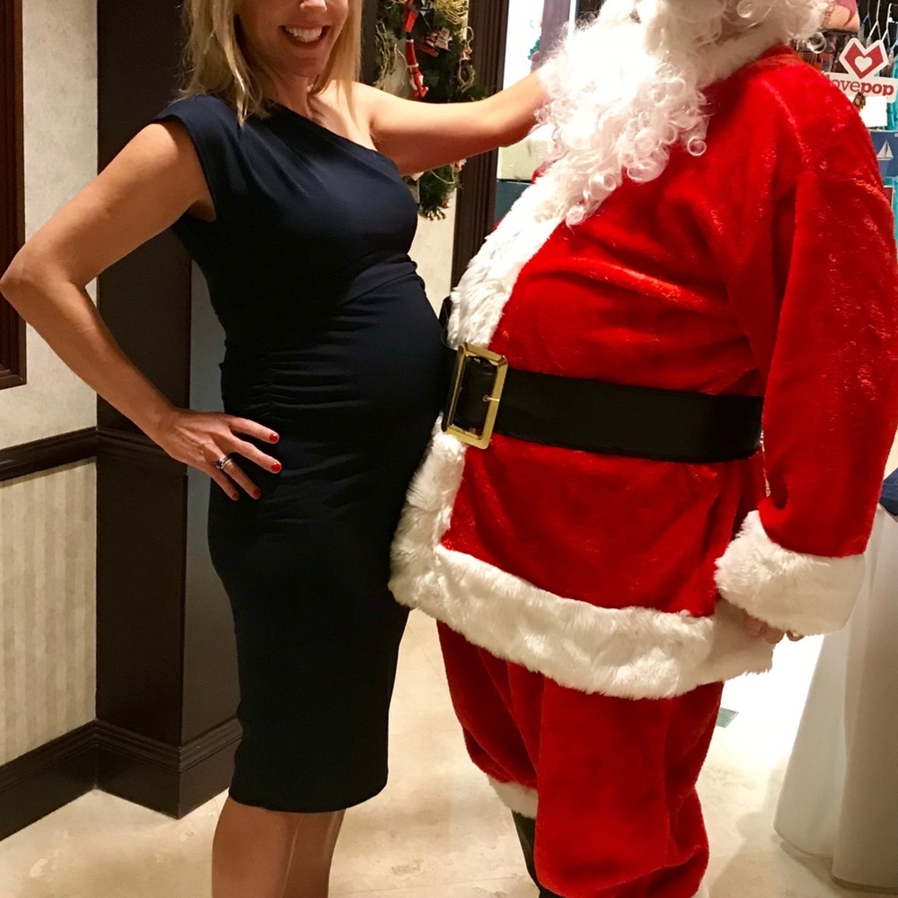 Soon Navy Maternity One Shoulder Dress